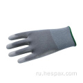 Hespax Cheap -серый Pu Work Gloves бесшовные промышленные